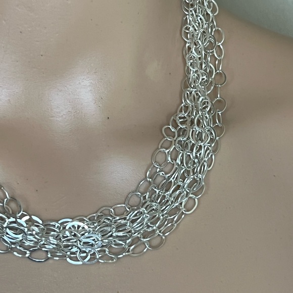 Vintage sterling silver 925 MILOR Italy multi chain necklace - Picture 4 of 12